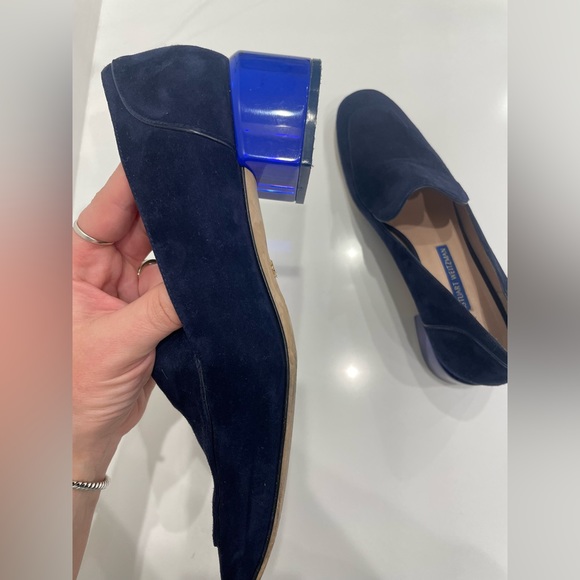 Navy Stuart weitzman loafers. - Picture 2 of 6